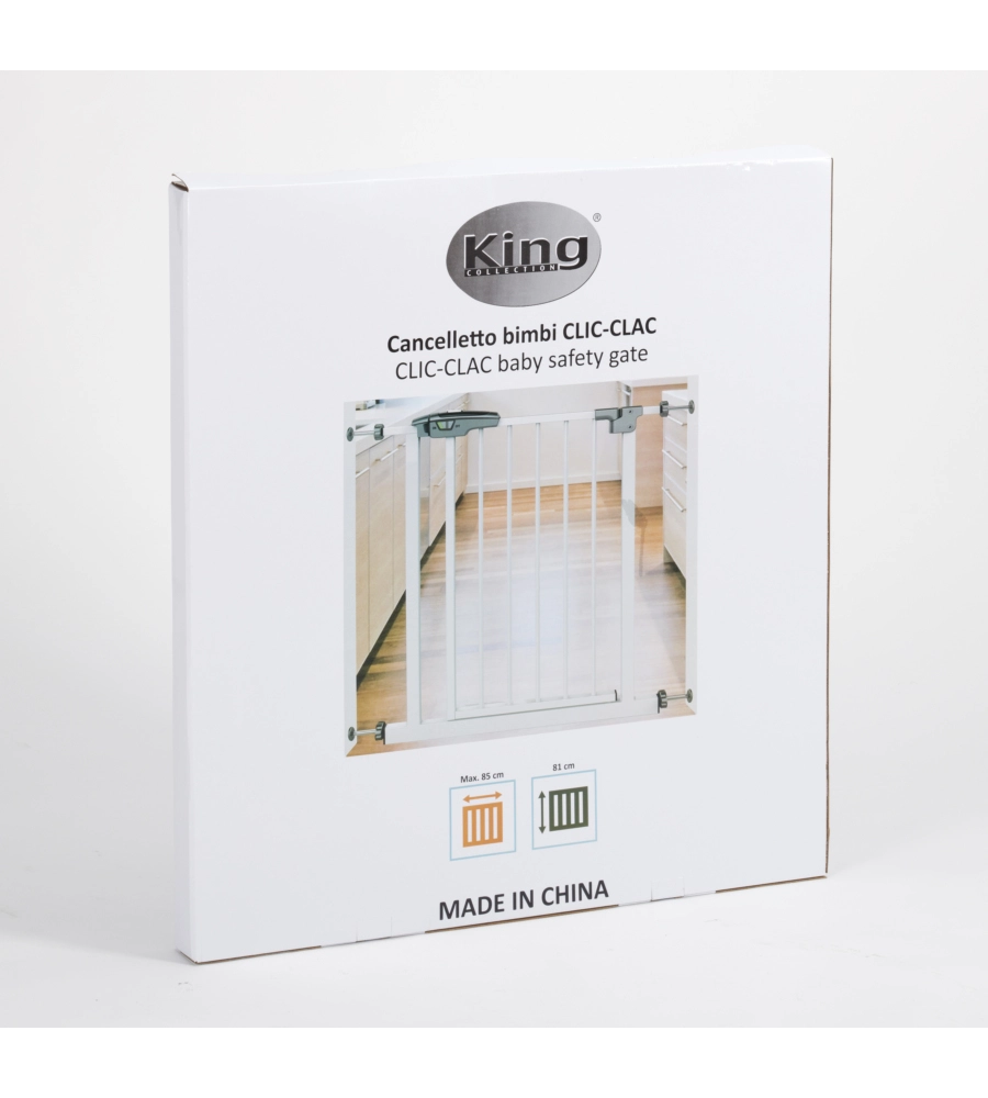 Cancelletto bimbi armonia "clic-clac" bianco in metallo 75x87h cm